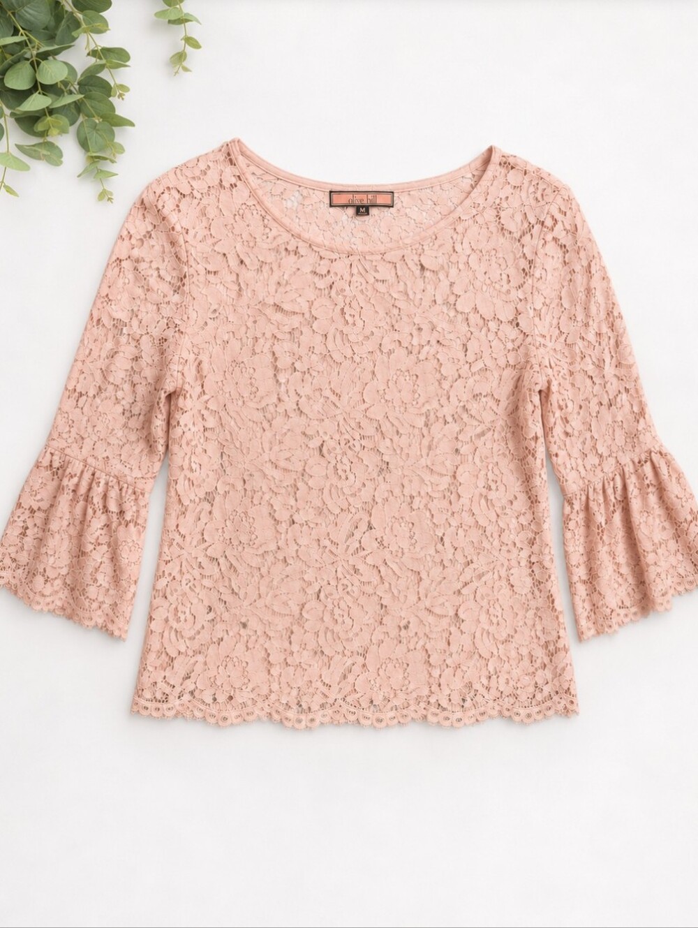 Women's Pink Lace Blouse - Elegant Floral Design
